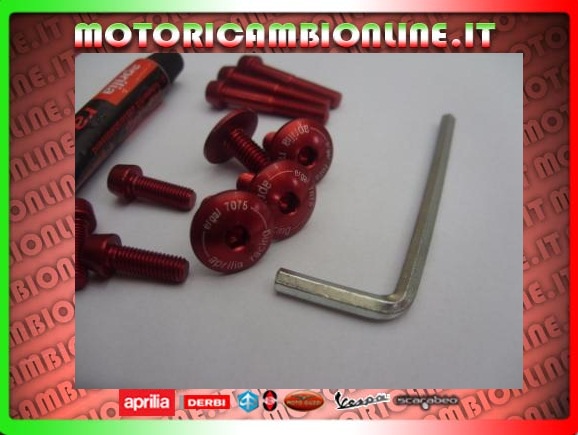 KIT 10 VITI ERGAL 7075 Rosse TAPPO Serbatoio Specchi Aprilia RSV Originale cod AP8140451